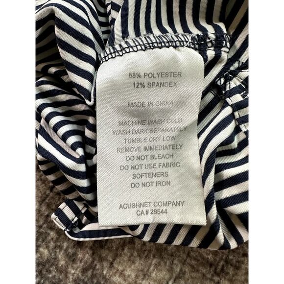 Footjoy Golf Polo Mens White Navy Striped Short Sleeve Shirt Large - Picture 8 of 8